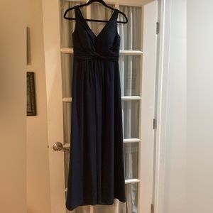 EUC Bill Levkoff Navy V-Neck Bridesmaids Dress